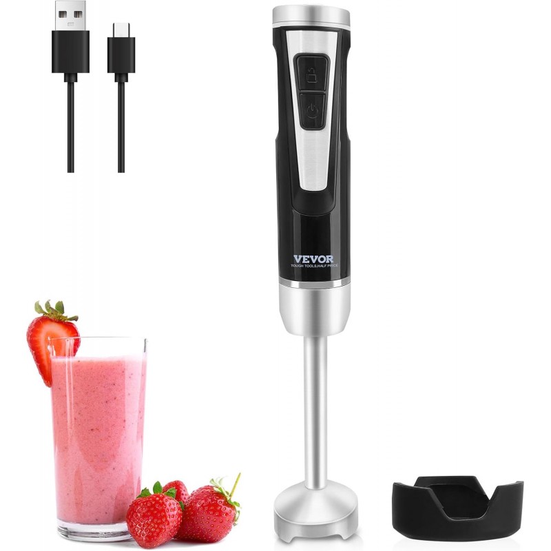 VEVOR Commercial Immersion Blender, 350W Heavy Duty Hand Mixer, 20 inch Stepless Variable Speed Mixer with Stainless Steel Blade