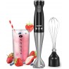 COMFEE' Immersion Hand Blender, Brushed Stainless Steel, Multipurpose Stick Blender with 500 Watts, 600ml Beaker, 500ml Chopper 