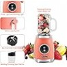 Americana EPB399C BPA Free Glass Blending Jar y Tritan Sports Bottle Blend Smoothie personal, Crush Ice, Shakes, Keto Protein Bl
