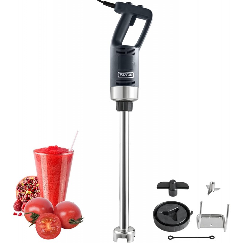 VEVOR Mezcladora de Inmersión Comercial, Mezcladora de Mano Heavy Duty de 750W 20", Mezcladora de Palo de Cocina de Velocidad Va