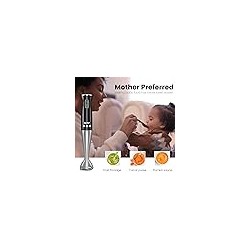 Licuadora manual de inmersión COMFEE, acero inoxidable cepillado, licuadora multipropósito de 2 velocidades con 200 vatios, vaso