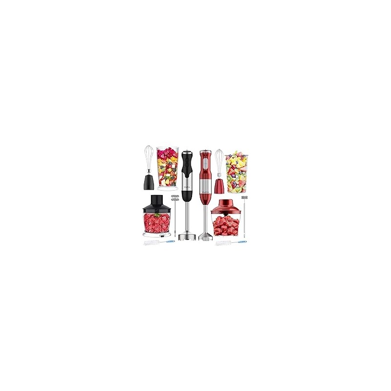 Keylitos 5 in1 Mezcladora de Mano de Inmersión - Mejorada 1000W Handheld Stick Blender con 15 Velocidad para Smoothie, Sopa, Com