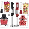 Keylitos 5 in1 Mezcladora de Mano de Inmersión - Mejorada 1000W Handheld Stick Blender con 15 Velocidad para Smoothie, Sopa, Com