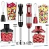 Keylitos 5 in1 Mezcladora de Mano de Inmersión - Mejorada 1000W Handheld Stick Blender con 15 Velocidad para Smoothie, Sopa, Com