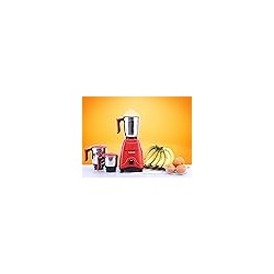 TABAKH Indian Mixer Grinder | 3 frascos de acero inoxidable | 650 vatios | 110 voltios | Rojo