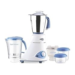 Preethi Blue Leaf Platinum 3-Jar Mixer Grinder, 550 Vatios, Acero Inoxidable