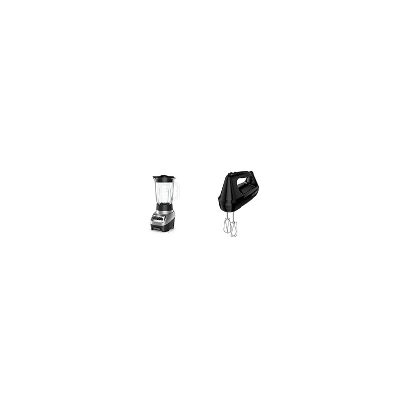 Licuadora multifunción PowerCrush BLACK + DECKER con frasco de vidrio de 6 tazas, configuración de 4 velocidades, mezclador de m