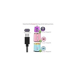 Cable Cargador Portátil Blender, Cable de Carga USB Compatible con PopBabies/Supkitdin/Aoozi/OBERLY Licuadora Portátil Smoothie 