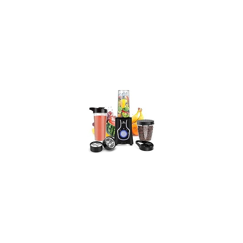 Nuovoware Licuadora Portátil para Batidos y Batidos, 12 PCS Licuadoras de Tamaño Personal con Hoja de 6 Edas, 600W Smoothie 2 * 
