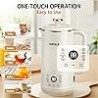 Hacedor de leche de nueces 8 en 1, Hacedor de leche de soja de 40,58 oz con 10 cuchillas, Máquina automática de leche de almendr