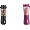 Licuadora personal Hamilton Beach para batidos y batidos con taza de viaje de 14 oz y tapa, negra (51101A y licuadora personal p